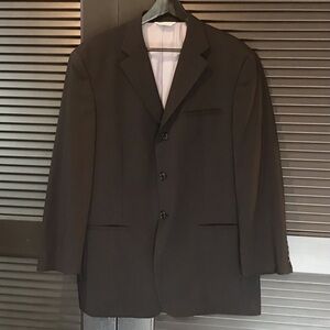 Wilke-Rodriguez Black Wool Blend Blazer with Cool Iridescent Lining, Size 42R